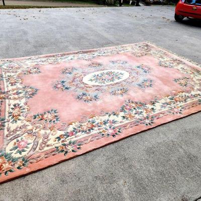 Lot 98 - Chinese Pink Floral Rug (9' x 13') 