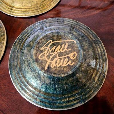 Lot 28 - Scott Potter Floral Decoupage Plates 