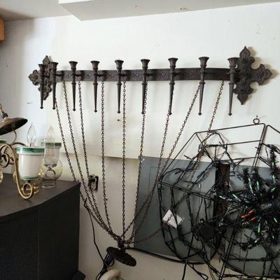 Lot 101 - 1965 Syroco Faux Iron Wall Candelabra 