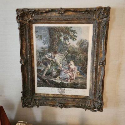 Lot 23 - RenÃ© Gaillard "Le Panier Misterieux" Framed Engraving 