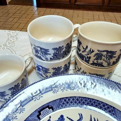 Lot 34 - Churchill Blue Willow Dishes 