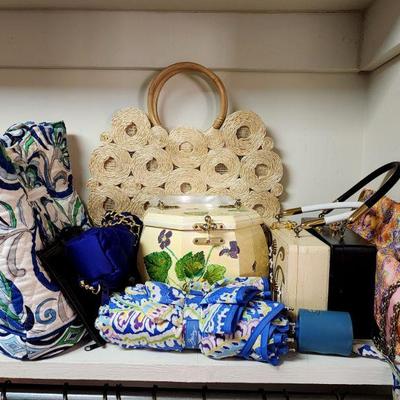 Lot 54 - Ladies' Closet Lot (12/Large - clothes, purses, and other accessories) 