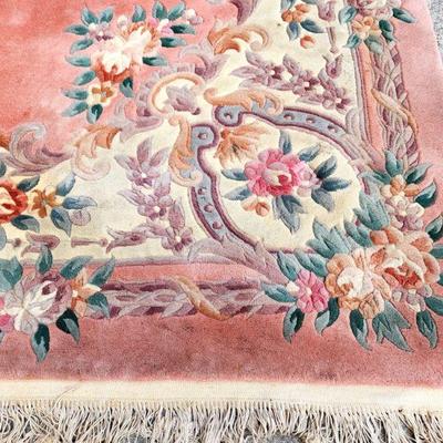 Lot 98 - Chinese Pink Floral Rug (9' x 13') 