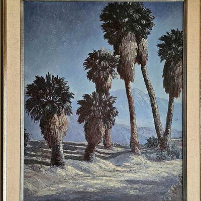 Original painting on board by listed California artist John W Hilton dated 1936. 24