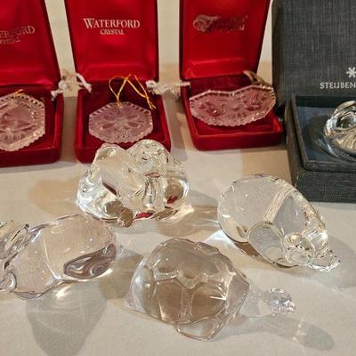 Stueben & Waterford crystal.