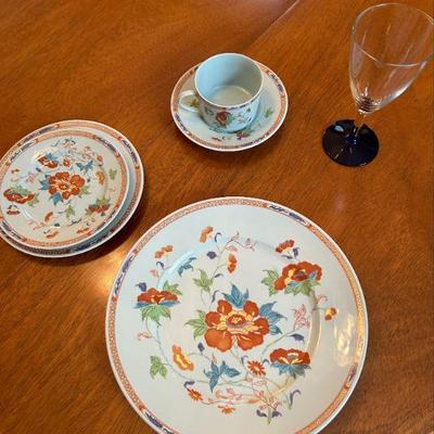 Raynaud Celadon Hokusai service for 12