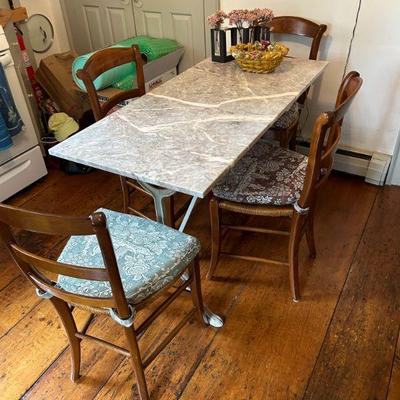 Bistro Table and 4 of 6 French Country Chairs