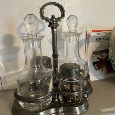 Pewter Condiment ( Oil  & Vinegar )