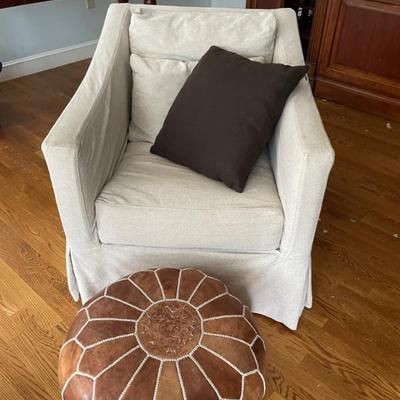 Potterybarn swivel chair with washable linen covers 2 available 
