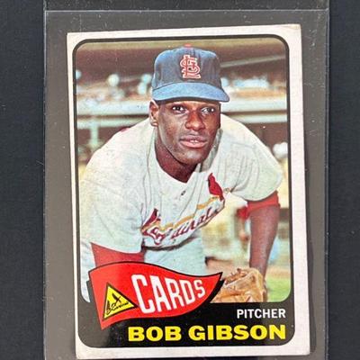 1965 Topps #320: Bob Gibson. Elected to the HOF in 1981. All-time Cardinal great was a 9-time All-Star, 2-time WS Champion, 1968 NL MVP,...