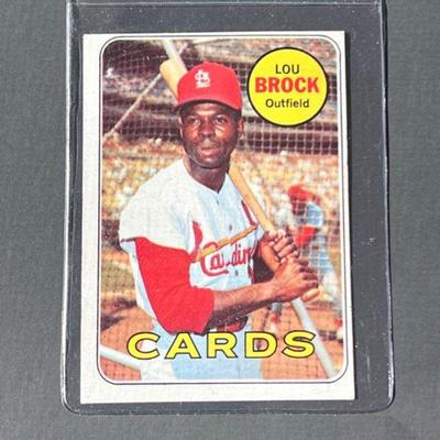 969 Topps #85: Lou Brock. Elected to the HOF in 1985 Brock was a 6-time All-Star, 2-time WS Champion, 8-time NL Stolen Base Leader and...
