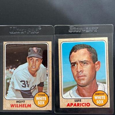 1968 Topps #310: Luis Aparicio and #350: Hoyt Wilhelm. Both of these Chicago White Sox teammates were elected to the HOF, Aparicio in...