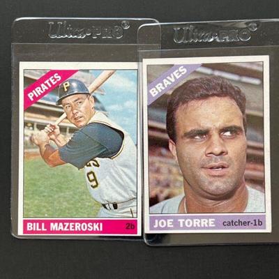 1966 Topps #130 Joe Torre and #210: Bill Mazeroski. As a player Torre was a 9-time All-Star and as Yankees manager a 4-time WS Champion,...