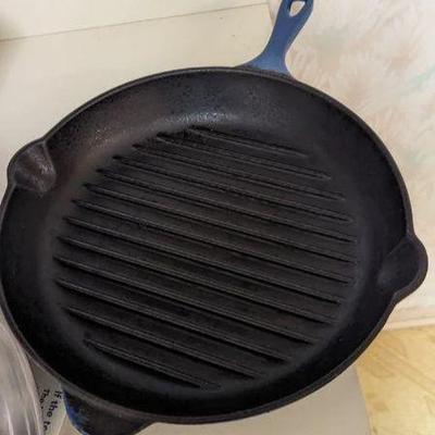 Le Creuset Blue Enamel 'grill pan