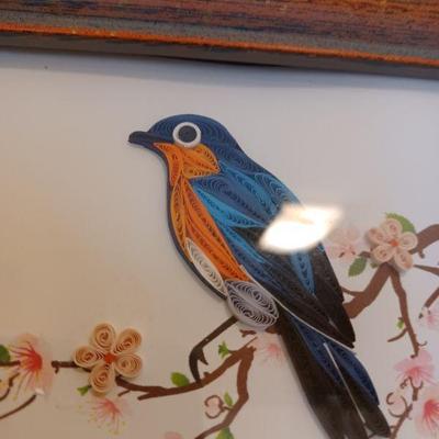 Quilled Bluebird Greeting Card framed
