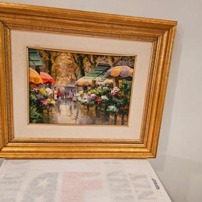 Flower Market in France Oil Painting