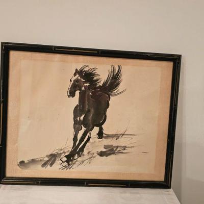 brush ink painting of horse