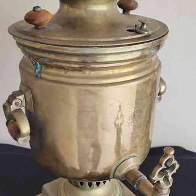 AAT053 - Antique Old Imperial Russian Brass Samovar
