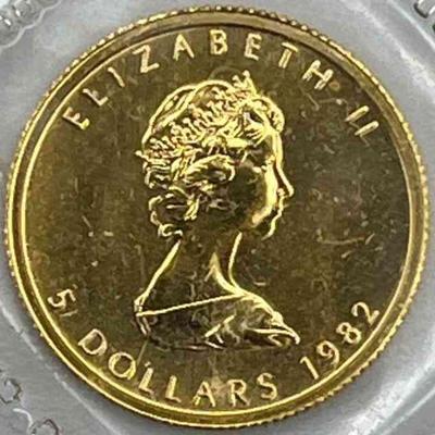 AAT407-1982 Canadian $5 Fine Gold Coin