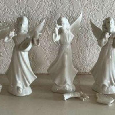 AAT142 German Porcelain Angel & Cherub Figurines 