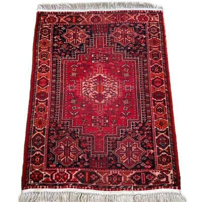 MODERN PERSIAN RUG | Wool pile, warp & weft, added cotton fringe. - l. 60 x w. 40 in 