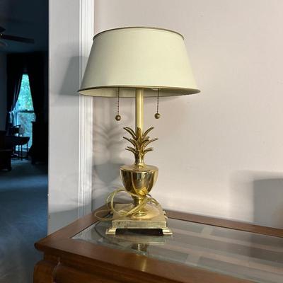 Vintage Polished Solid Brass Pineapple Lamp (s)