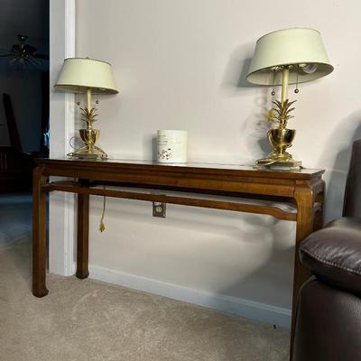 Brass Lamps, Asian Sofa Table