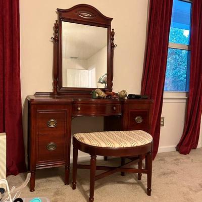 VINTAGE CHERRY WOOD VANITY