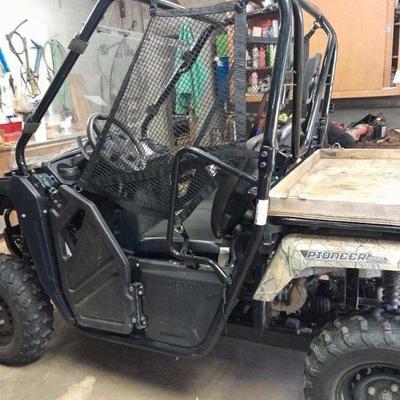 2018 Honda Pioneer S500 ATV/4wheeler. Equipped with rollbars, windshield, winch. 400 original miles or 233 hrs.  See remaining 7 photos