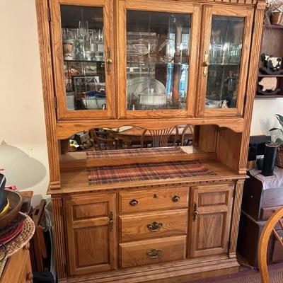 Oak hutch dining room set