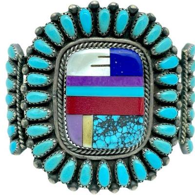 Navajo Sterling Silver Turquoise Cuff