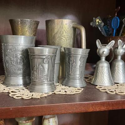 Pewter tankards & tumblers