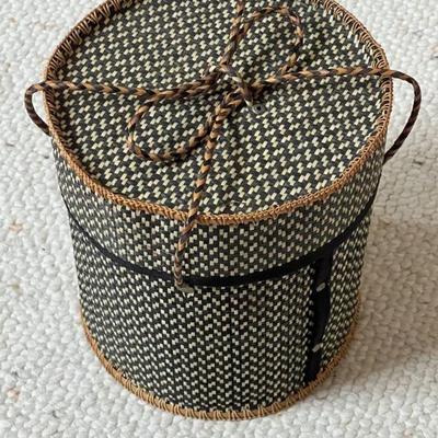 Contemporary woven basket/lid