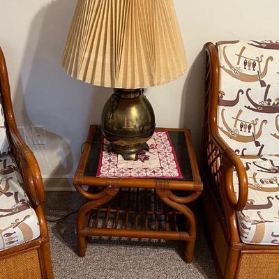 Rattan seating group/end table