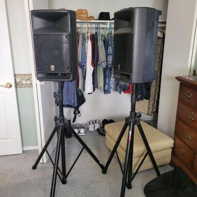 Yamaha speakers model 500s Stagepas with proline tri pods