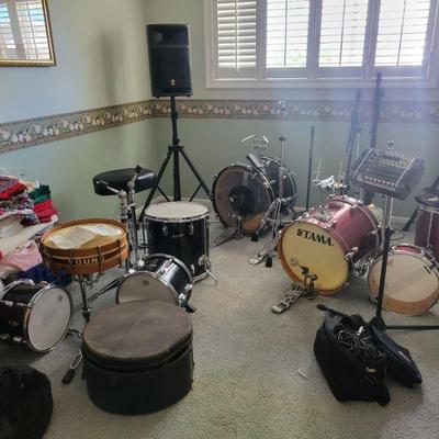 Rogers and Tama drum sets