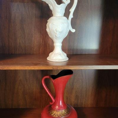 White vase 4.5x19 tall
Red vase 8"diameter x 14 tall
