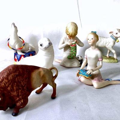 GRLE908 Vintage Cybis Collectible Figurines	6 Cybis, USA vintage 1960's - 1980's Â porcelain figurines, hand painted, Â some figures in...