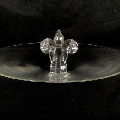 GRLE212 Vintage Steuben Crystal Art Glass Tray Plate	Crystal art glass CanapÃ© tray plate. Looks to be in good condition. Looks to have...