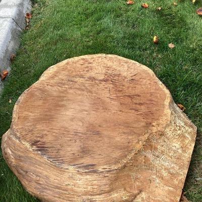 JIFI109 Large Old Natural Burl Slab	Very heavy, and thick, untreated, round burl slab. It measures almost 4 inches thick and nearly 3...