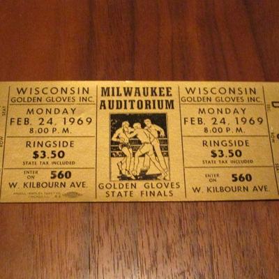 1969 Milwaukee Golden Gloves ticket