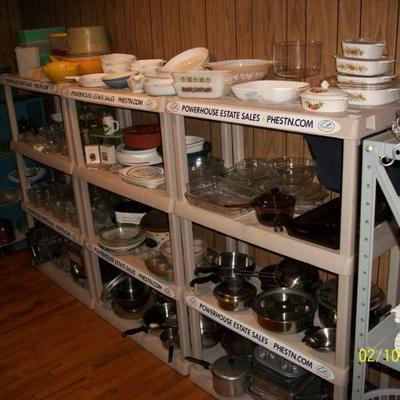 Room full of bakeware and cookware