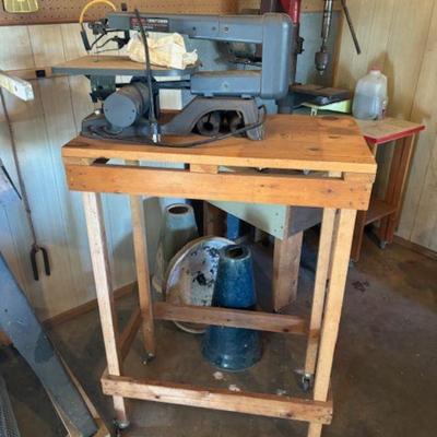 Scroll Saw on Rolling Stand