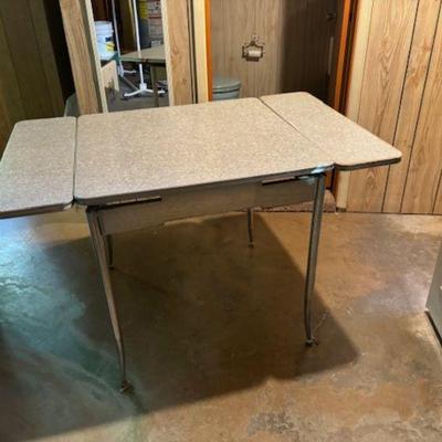 1950s Chipped Ice Formica Top Kitchen Table.