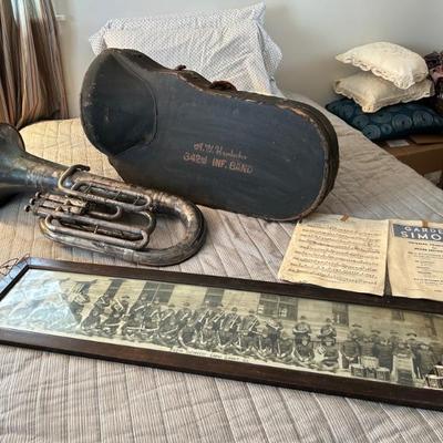 WWI US Army Military Grouping Named Instrument with Soldier of Photo