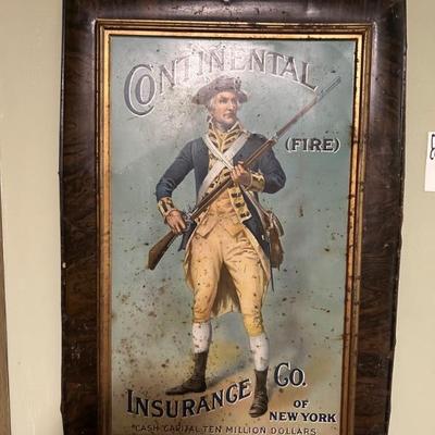 Continental Insurance Company Antique Advertising Sign 