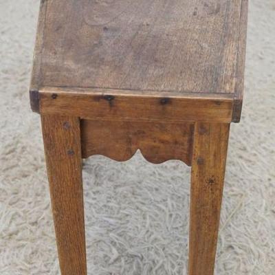 1255	ANTIQUE TAPERED WALNUT COMMODE STAND, APPROXIMATELY 18 IN X 13 IN X 18 IN HIGH
