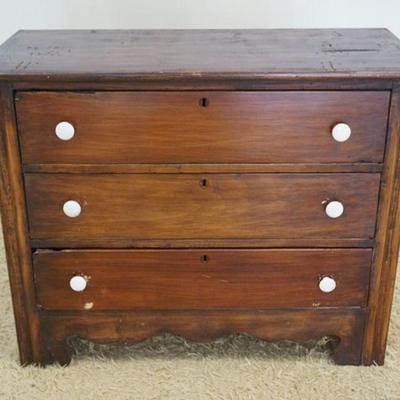 1280	COUNTRY PINE 3 DRAWER CHEST, APPROXIMATELY 36 IN X 6 IN X 30 IN HIGH
