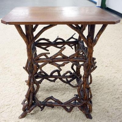1266	RUSTIC ADIRONACK TWIG STAND, APPROXIMATELY 25 IN X 20 IN X 28 1/2 IN
