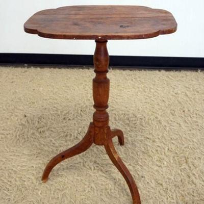 1242	ANTIQUE TILT TOP CANDLE STAND, APPROXIMATELY 17 IN X 21 IN X 28 IN HIGH
